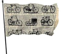Drapeau de jardin de temps d'invention de vélo extérieur, drapeau de démonstration 3 x 5 pi décorations pour la maison extérieure