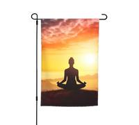 Drapeau de jardin de yoga et de méditation, 30,5 x 45,7 cm, printemps, été, automne, hiver, drapeaux saisonniers double face, bannière pour extérieur et intérieur pour décoration de maison