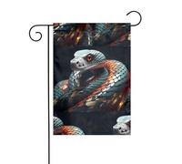 Drapeau de jardin décoratif de jardin 30,5 x 45,7 cm WHJDPP impression serpent 3D épais et résistant à l'usure pour pots de fleurs et pelouses de jardin