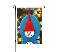 Drapeau de jardin décoratif double face en carton de Noël bonhomme de neige 71 x 102 cm, bannière d'extérieur toutes saisons pour porche, terrasse, jardin