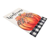 Drapeau de Jardin Décoratif Double Face en Lin, Motif Citrouille