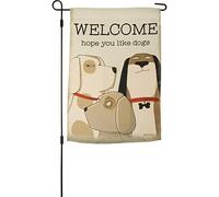Drapeau de jardin décoratif double face pour amoureux des chiens - Welcome Hope You Like Dogs 30,5 x 45,7 cm