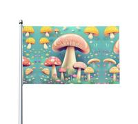 Drapeau de jardin décoratif en polyester durable avec œillets en laiton Motif jolis petits champignons 0,9 x 1,5 m
