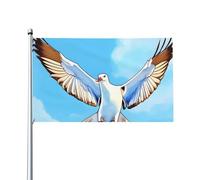Drapeau de jardin décoratif en polyester durable avec œillets en laiton - Motif mouettes en vol - 0,9 x 1,5 m