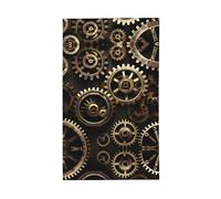 Drapeau de jardin décoratif en polyester imprimé engrenages steampunk cool, imprimé vif, prêt pour les vacances et les fêtes