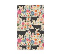 Drapeau de jardin décoratif en polyester, imprimé vaches, fleurs rouges, imprimé vif, prêt pour les vacances et les fêtes