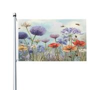 Drapeau de jardin décoratif Garden Ccene Fleurs sauvages Jacinthes des bois 90 x 150 cm (3 x 5 pi) Double face en polyester, idéal pour terrasse, pelouse, porche ou balcon.