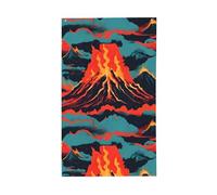 Drapeau de jardin décoratif imprimé volcan, polyester, imprimé vif, prêt pour les vacances et les fêtes