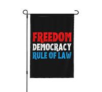 Drapeau de jardin décoratif « Liberté, démocratie, État de droit », 30 x 45 cm (mât non inclus).
