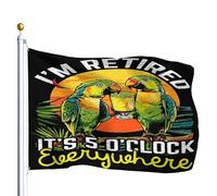 Drapeau De Jardin Décoratifs Drapeaux Il Est 17 Heures Partout Où Je Suis À La Retraite Résistant À La Décoloration Bannière Extérieure Pour Intérieur Événements Manif 90X150Cm