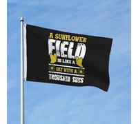 Drapeau De Jardin Décoratifs Drapeaux Un Champ De Tournesols Est Comme Un Ciel Avec Mille Soleils Avec Œillets Bruant Pour Maison Jardin Balcon 90X150Cm