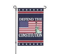 Drapeau de jardin « Défendez la Constitution » 12x18, panneau de 47 yards, 4 juillet 86, sauvez la démocratie, drapeau de la Chambre anti-47, sans support, double face