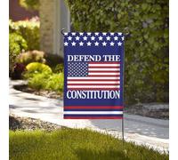 Drapeau de jardin « Défendez la Constitution » 12x18, panneau de 47 yards, 4 juillet 86, sauvez la démocratie, drapeau de la Chambre anti-47, sans support, double face