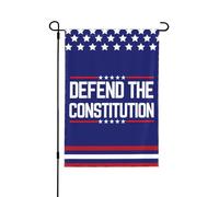 Drapeau de jardin « Défendez la Constitution » 28 x 40 » 4 juillet 1986 Panneau de 47 yards Sauvez la démocratie Drapeau de la Chambre anti-47 Pas de support de drapeau double face