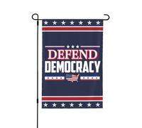 Drapeau de jardin « Défendez la démocratie » 28 x 40 » Panneau de jardin « Sauvez la démocratie » Drapeau de maison sans mât double face