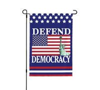 Drapeau de jardin « Défendons la démocratie » 28x40 ; panneau de jardin « Sauvons la démocratie » ; drapeau de maison sans support ; double face