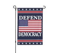 Drapeau de jardin « Défendons la démocratie » 28x40 ; panneau de jardin « Sauvons la démocratie » ; drapeau de maison sans support ; double face