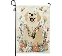 Drapeau de jardin des Pyrénées pour le printemps et Pâques, 30,5 x 45,7 cm, double face pour décoration extérieure, motif œufs mignons et amusants, drapeau de maison, fleurs d'extérieur, petit drapeau
