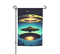 Drapeau de jardin « Descend » de vaisseau spatial 30,5 x 45,7 cm. Décoration extérieure lumineuse double face apporte un peu de plaisir à votre jardin.