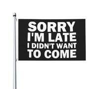 Drapeau De Jardin Désolé Du Retard, Je N'Avais Pas Envie De Venir. Suspendre Drapeau Jardin Imperméable Bannière Décorative Pour Balcon Patio Pelouse 3X5 Ft