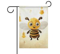 Drapeau de jardin d'été avec abeilles mignonnes - Double face - 30,5 x 45,7 cm - Drapeaux de jardin printaniers et ensoleillés - Décoration d'extérieur