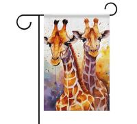 Drapeau de jardin d'été avec girafes aquarelle, double face, 30,5 x 45,7 cm, drapeaux de jardin printaniers ensoleillés, drapeau de bienvenue saisonnier, décoration extérieure