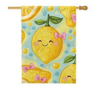Drapeau de jardin d'été citron, bannière mignonne de décoration d'intérieur jaune d'agrumes, bannière double face pour fête extérieure, cour, drapeau saisonnier de pelouse, 71,1 x 101,6 cm