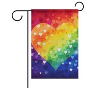 Drapeau de jardin d'été coloré arc-en-ciel double face 30,5 x 45,7 cm Drapeaux de jardin printemps soleil drapeaux de jardin saisonnier bienvenue drapeau extérieur décoration