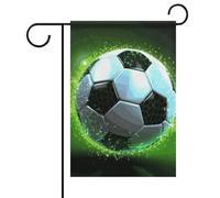 Drapeau de jardin d'été cool ballon de football double face 30,5 x 45,7 cm drapeaux de jardin printemps soleil drapeaux de jardin saisonnier bienvenue drapeau extérieur décoration