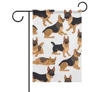Drapeau de jardin d'été de berger allemand double face 30,5 x 45,7 cm, drapeaux de jardin printaniers, drapeau de bienvenue saisonnier, décoration extérieure