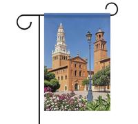 Drapeau de jardin d'été des villes espagnoles double face 12 x 18 pouces Décoration de drapeau extérieur de bienvenue saisonn