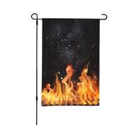 Drapeau de jardin d'été double face à motif de barbecue au charbon de bois flamboyant, 12 x 18 pouces, pour l'extérieur