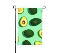 Drapeau de jardin d'été double face de 12 x 18 pouces, motif avocat vert frais, exercice physique pour les personnes