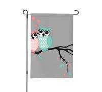 Drapeau de jardin d'été double face, motif couple de hiboux, 12 x 18 pouces, pour l'extérieur