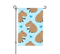 Drapeau de jardin d'été double face, motif mignon Capybara, 12 x 18 pouces, pour l'extérieur