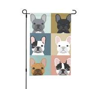 Drapeau de jardin d'été double face pour chien bouledogue français, 12 x 18 pouces, pour l'extérieur