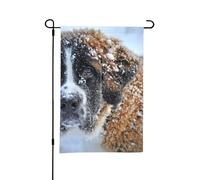 Drapeau de jardin d'été double face pour chien Saint-Bernard, 12 x 18 pouces, pour l'extérieur