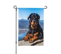 Drapeau de jardin d'été double face Rottweiler Clloch, 12 x 18 pouces, pour l'extérieur
