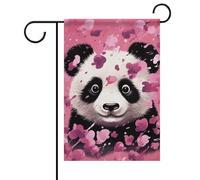 Drapeau de jardin d'été en coton panda rose double face 30,5 x 45,7 cm Drapeaux de jardin printemps soleil drapeaux de jardin saisonnier bienvenue drapeau extérieur décoration