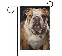 Drapeau de jardin d'été en forme de bouledogue anglais double face 30,5 x 45,7 cm, drapeaux de jardin printaniers ensoleillés, drapeau de bienvenue saisonnier, décoration extérieure