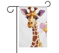 Drapeau de jardin d'été girafe double face 30,5 x 45,7 cm, drapeaux de jardin printaniers ensoleillés, drapeaux de jardin saisonniers bienvenus pour l'extérieur