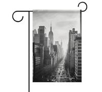 Drapeau de jardin d'été noir et blanc de New York double face 30,5 x 45,7 cm Drapeaux de jardin printaniers de soleil pour décoration extérieure