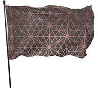 Drapeau de jardin d'étoiles d'or rose moderne extérieur, drapeau de jeu 3 x 5 pi décorations pour la maison extérieure