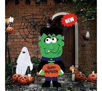 Drapeau de jardin d'Halloween 30,5 x 45,7 cm double face à l'extérieur, Jack-o'-lanterne, fantôme, drapeau de bienvenue extérieur, citrouille, sorcière, tour ou friandise, drapeau de jardin