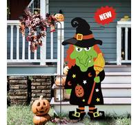 Drapeau de jardin d'Halloween 30,5 x 45,7 cm double face à l'extérieur, Jack-o'-lanterne, fantôme, drapeau de bienvenue extérieur, citrouille, sorcière, tour ou friandise, drapeau de jardin