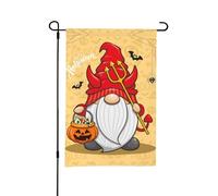 Drapeau de jardin d'Halloween - Drapeaux de jardin Happy Old Man E double face 30,5 x 45,7 cm, petits drapeaux de jardin pour extérieur, décoration d'Halloween