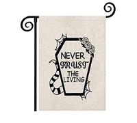 Drapeau de jardin d'Halloween Never Trust The Living Garden Flag Halloween Décoration extérieure (Never Trust The Living F)