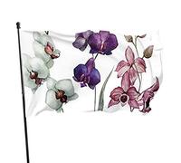 Drapeau de jardin Différentes fleurs d'orchidées Fleurs exotiques Yard House Décoration extérieure Drapeaux Bannières pour Patio Pelouse 3x5 Ft