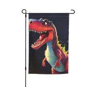 Drapeau de jardin dinosaure à grande bouche 30,5 x 45,7 cm. Décoration extérieure lumineuse double face apporte un peu de plaisir à votre jardin.