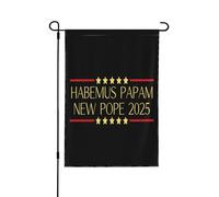Drapeau de jardin doré « Habemus Papam » (Nouveau Pape 2025), panneau mural double face, 30 x 45 cm (12 x 18 pouces).